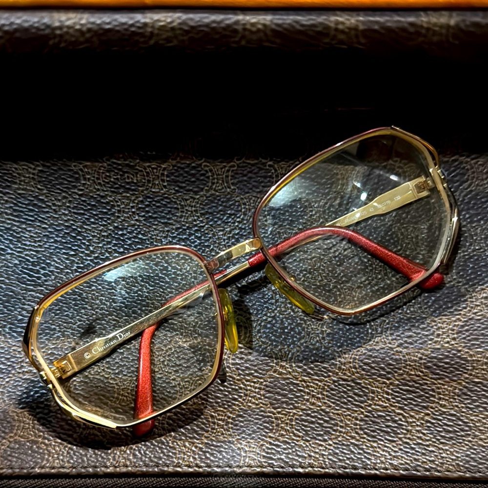 Vintage Christian Dior Red and Gold Glasses